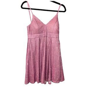Haute Monde pink & lavender glitter sparkle mini dress‎ size small